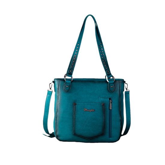 Wrangler Ladies Rivets Concealed Carry Oversize Turquoise Crossbody Tote Bag WG64-G2002TQ