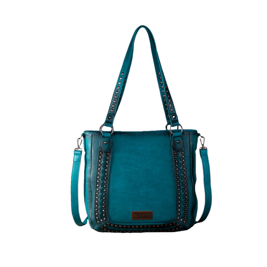 Wrangler Ladies Rivets Concealed Carry Oversize Turquoise Crossbody Tote Bag WG64-G2002TQ