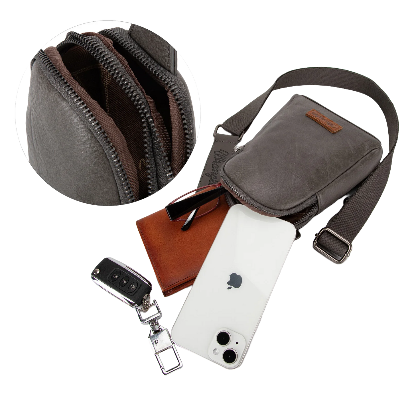 Wrangler Ladies Grey Sling Crossbody Bag WG87-210GY