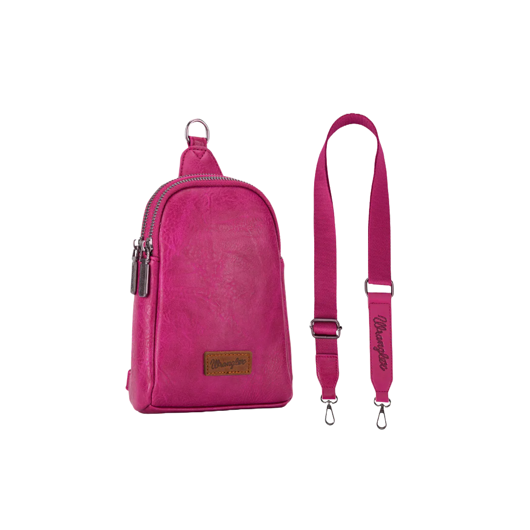 Wrangler Ladies Hot Pink Sling Crossbody Bag WG87-210HPK