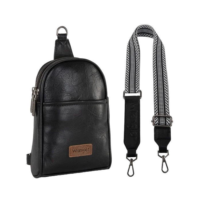 Wrangler Ladies Western Black Crossbody Dual Bag WG87-227BK
