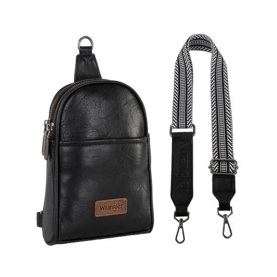 Wrangler Ladies Western Black Crossbody Dual Bag WG87-227BK