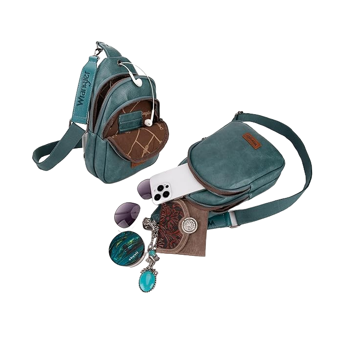 Wrangler Ladies Western Turquoise Crossbody Dual Bag WG87-227TQ