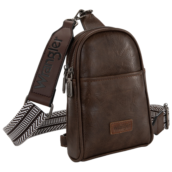 Wrangler Ladies Graphic Coffee Sling Crossbody Bag WG87-324CF