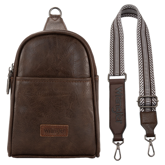 Wrangler Ladies Graphic Coffee Sling Crossbody Bag WG87-324CF