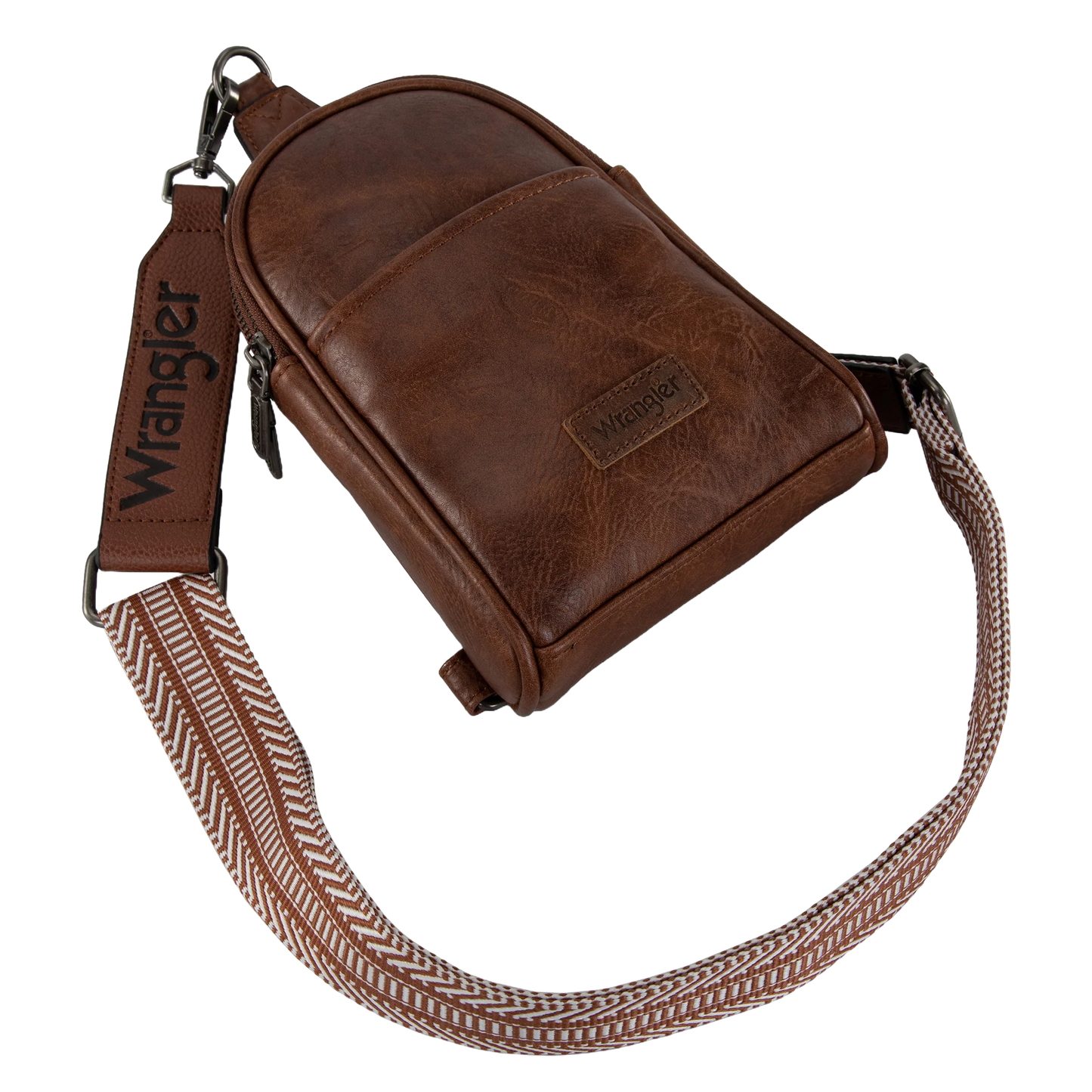 Wrangler Ladies Graphic Dark Brown Sling Crossbody Bag WG87-324DBR