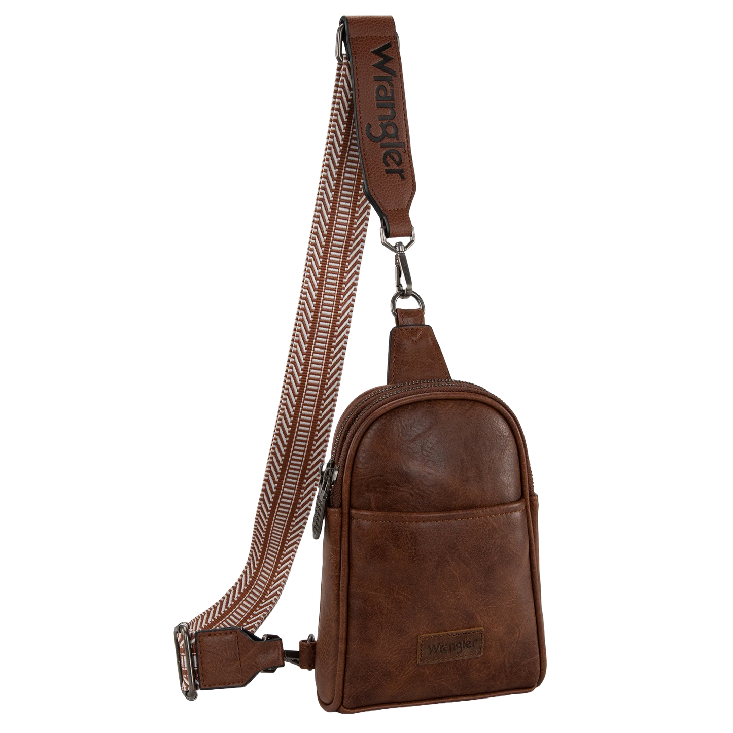 Wrangler Ladies Graphic Dark Brown Sling Crossbody Bag WG87-324DBR
