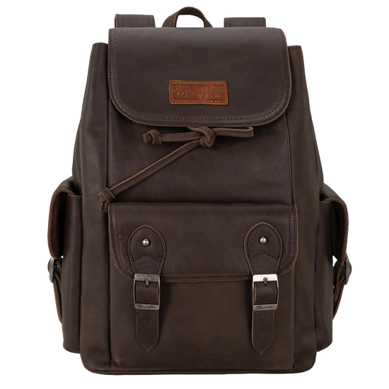 Wrangler Ladies 100% Genuine Leather Coffee Brown Backpack WG143-9110CF