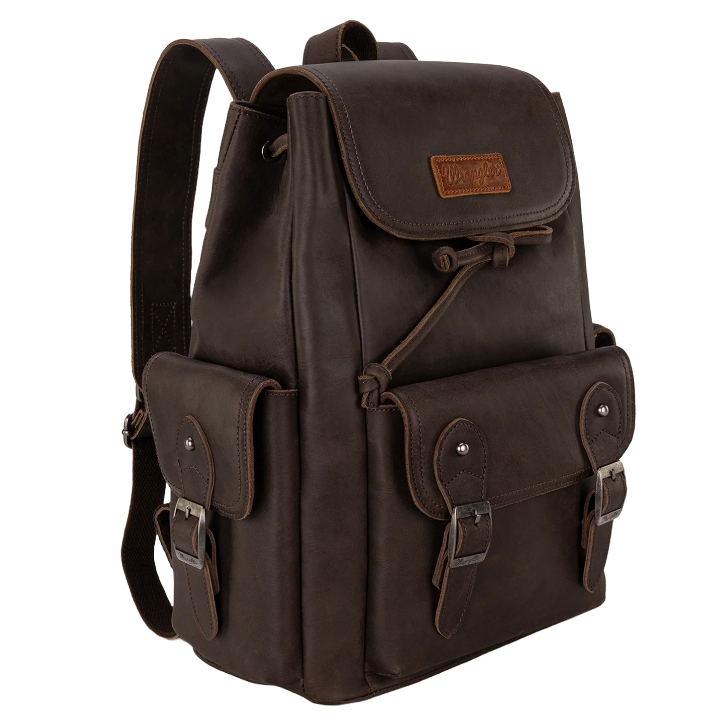 Wrangler Ladies 100% Genuine Leather Coffee Brown Backpack WG143-9110CF