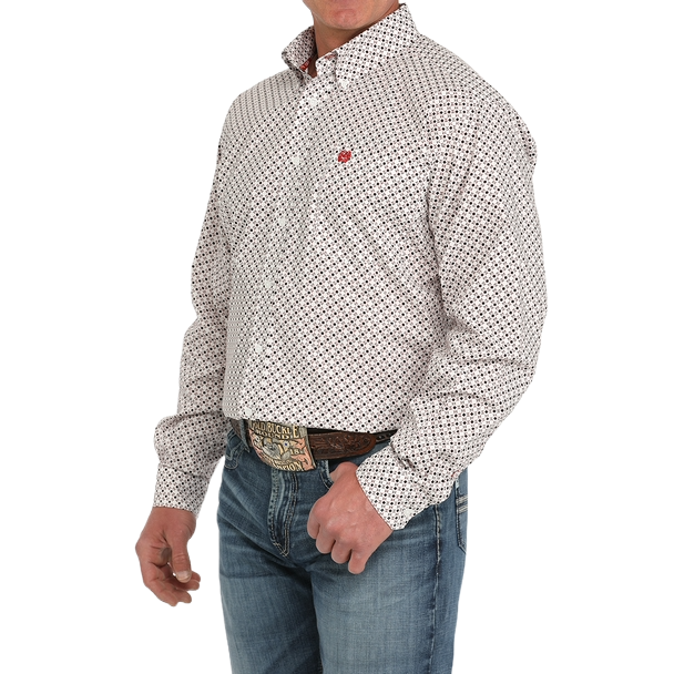 Cinch Men's Purple Geometric Print Button Down Shirt MTW1105878