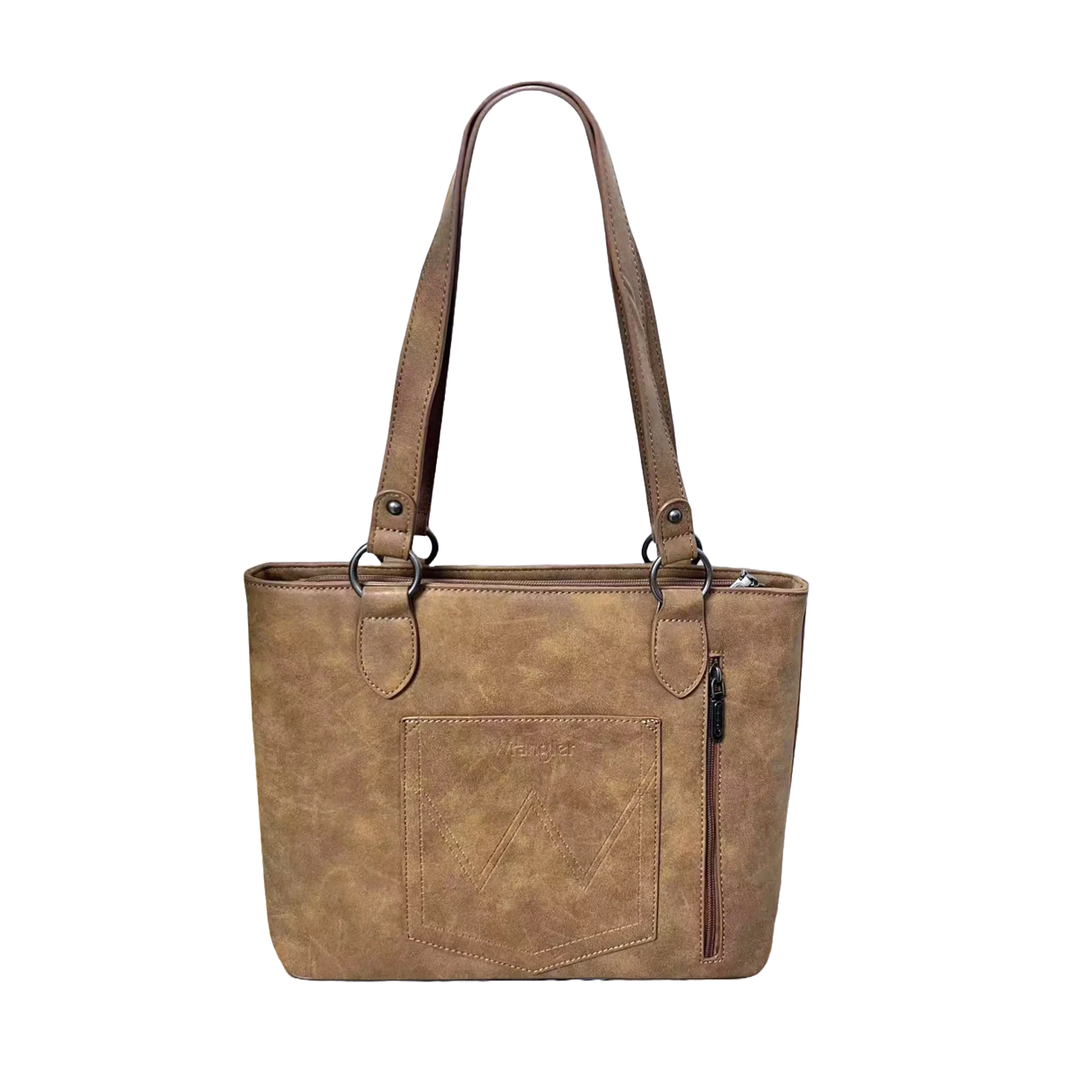 Wrangler Ladies Multi Pockets Light Brown Concealed Carry Tote WRS-1017LBR