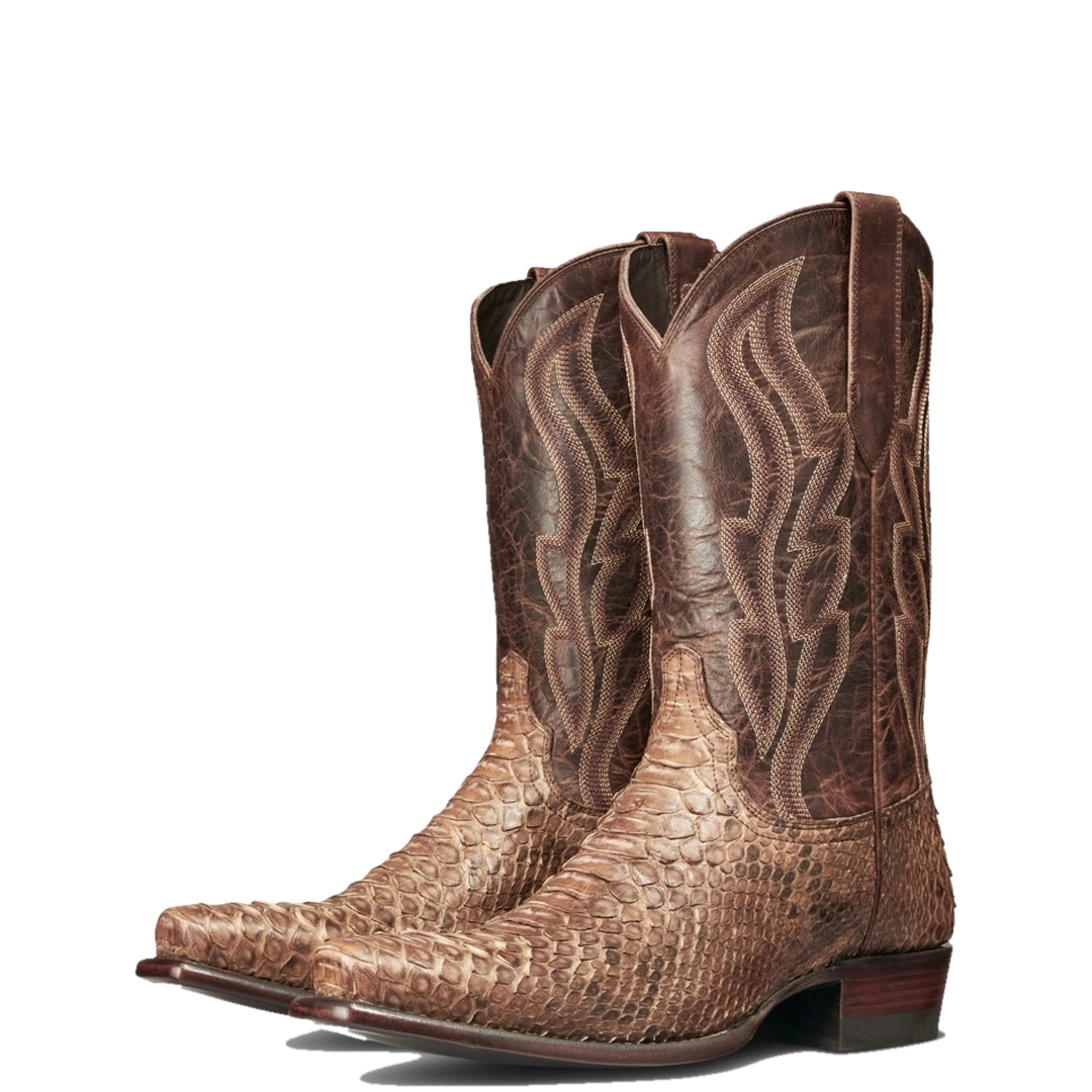Tecovas Men's The Warren Ash Brown Python Leather Western Boot 11207AHB