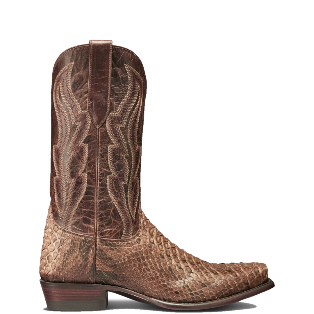 Tecovas Men's The Warren Ash Brown Python Leather Western Boot 11207AHB
