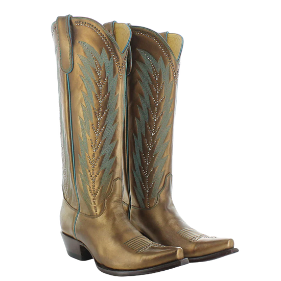 Yippie Ki Yay Ladies Karima Stud Copper Snip Toe Western Boots YL614-4