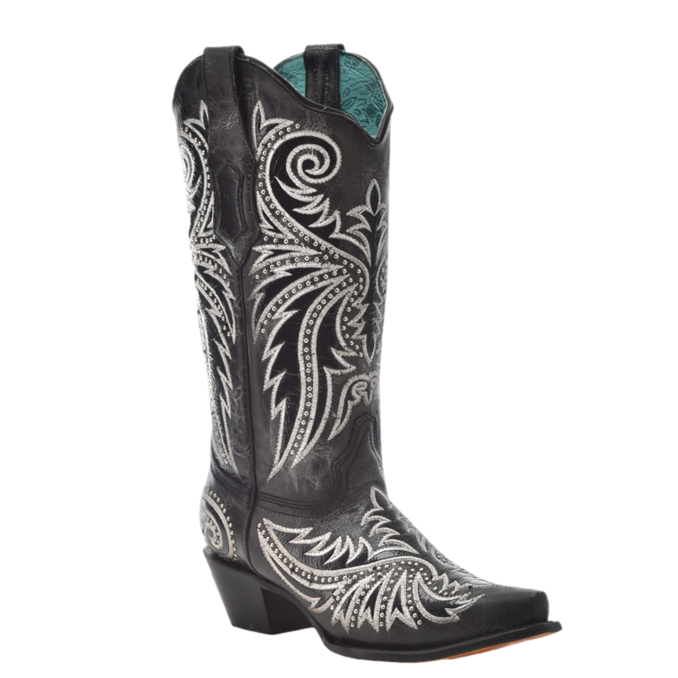 Corral Ladies Embroidered & Studded Black Western Boots Z5209