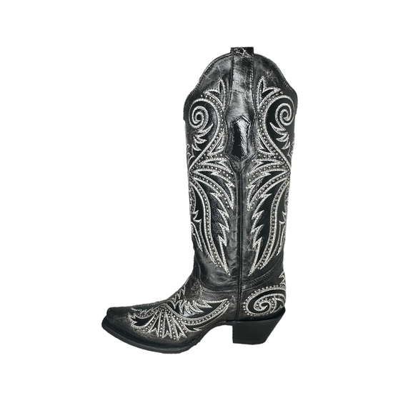 Corral Ladies Embroidered & Studded Black Western Boots Z5209