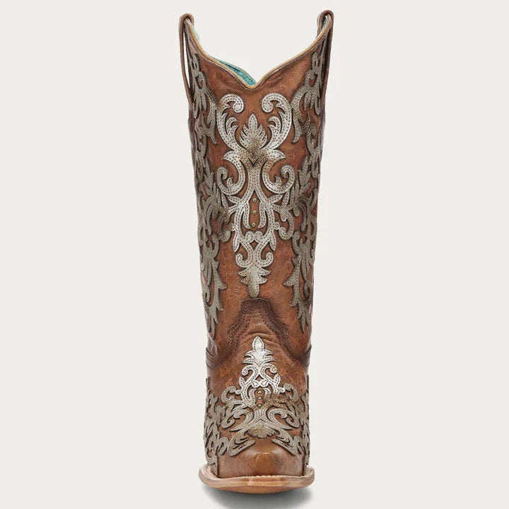 Corral Ladies Shedron Overlay Embroidery & Studs Boots Z5514