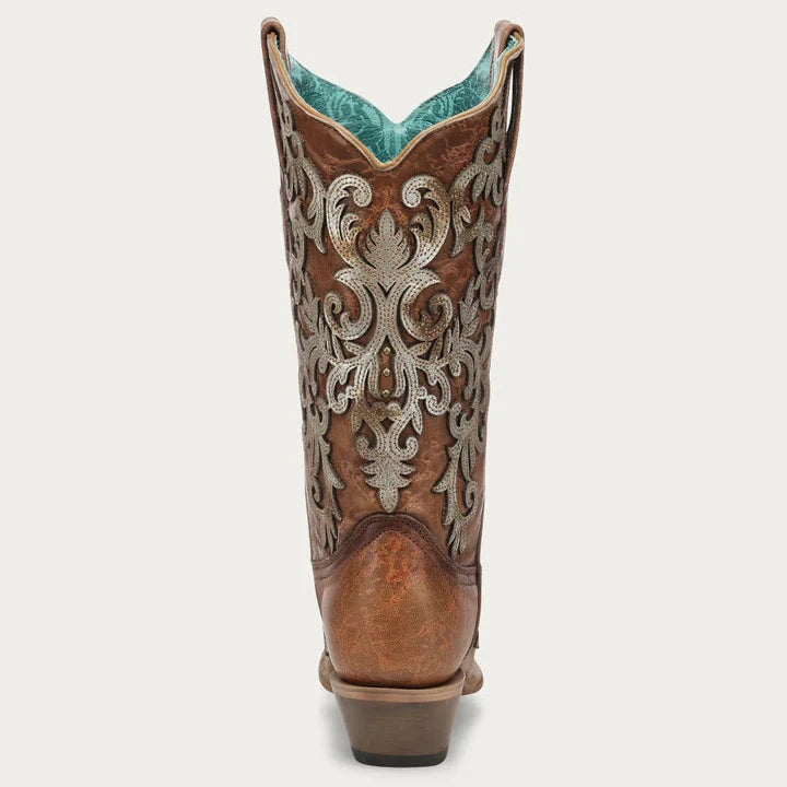 Corral Ladies Shedron Overlay Embroidery & Studs Boots Z5514