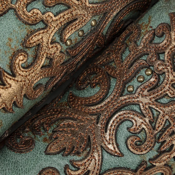 Corral Ladies Turquoise Overlay & Embroidery & Studs Western Boots Z5515