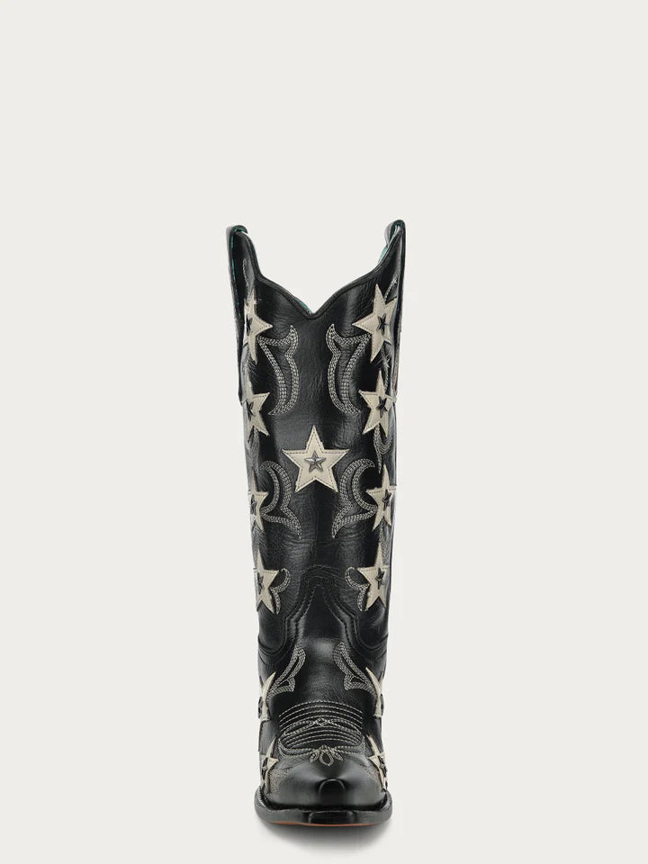 Corral Ladies Star Embroidered Graphic Black Western Boot Z5532
