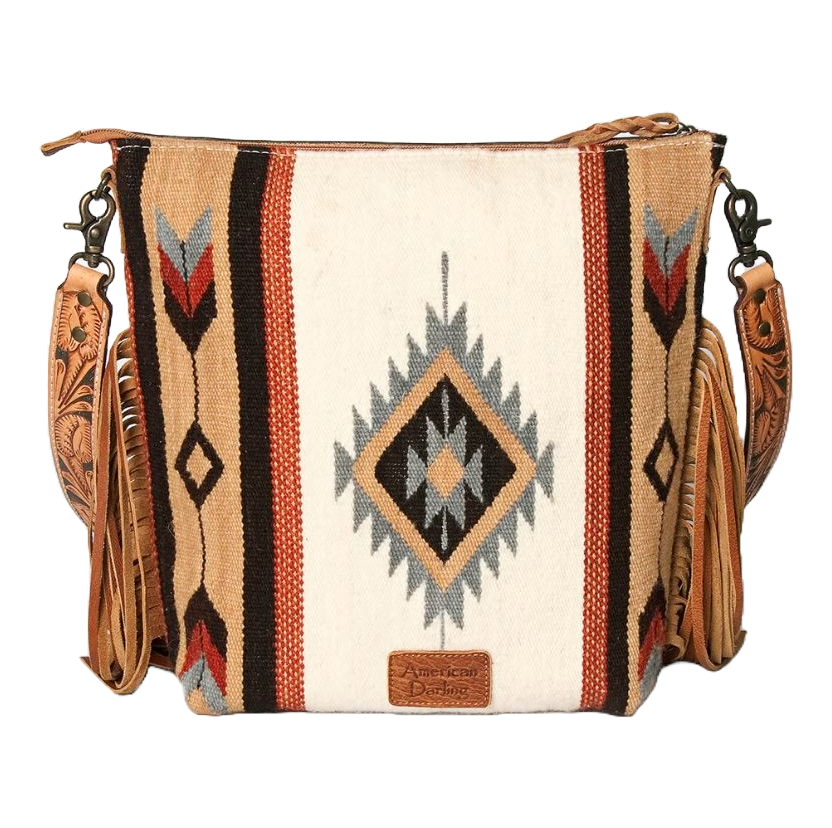 American Darling Hand Tooled Saddle Blanket Leather Purse ADBG510AA