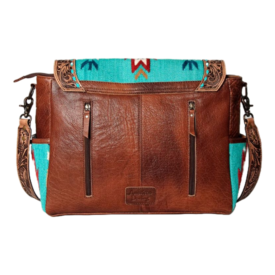 American Darling Teal & Aztec Saddle Blanket Purse ADBG842D