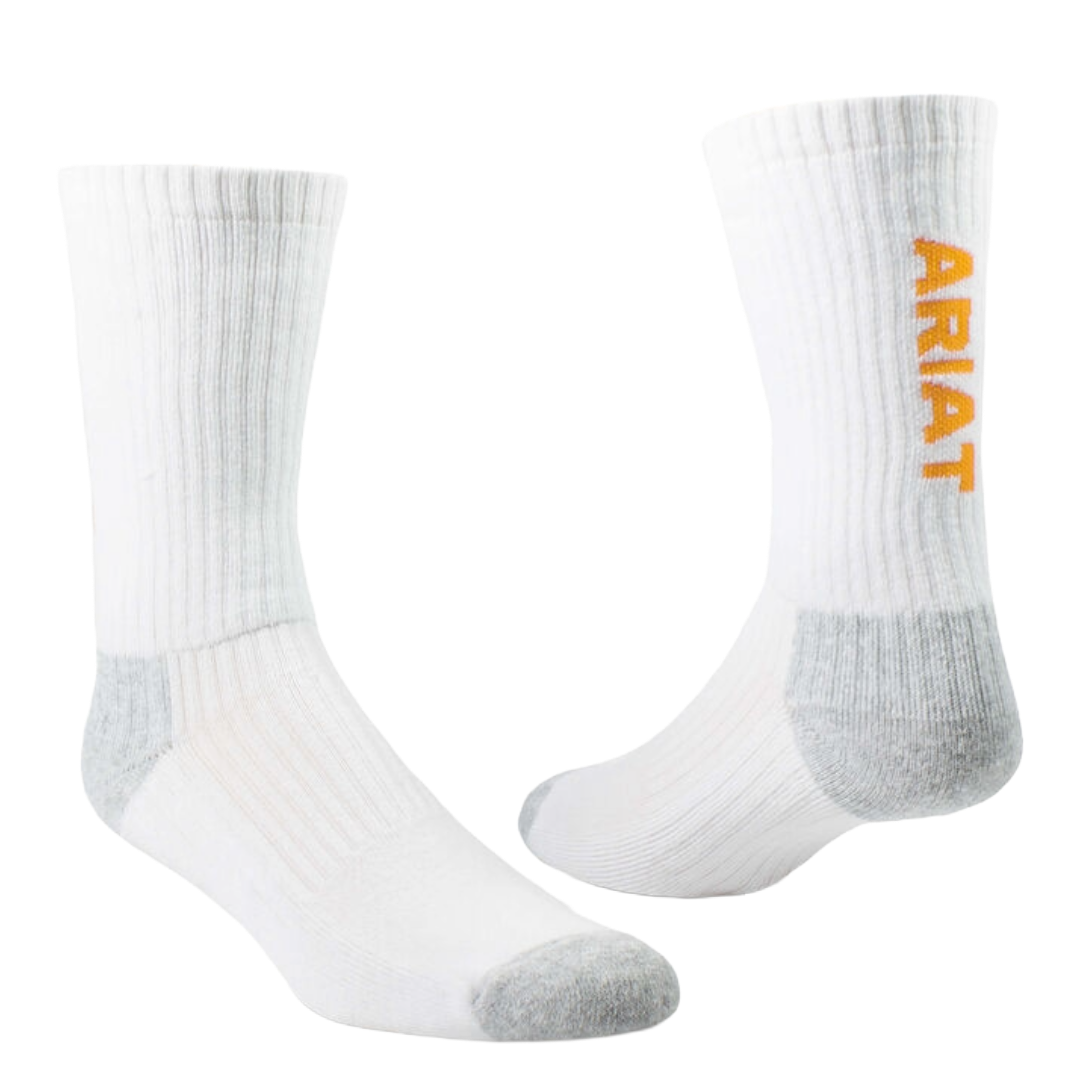 Ariat Premium Ringspun Grey 3-Pair Cotton Crew Socks AR2239-030