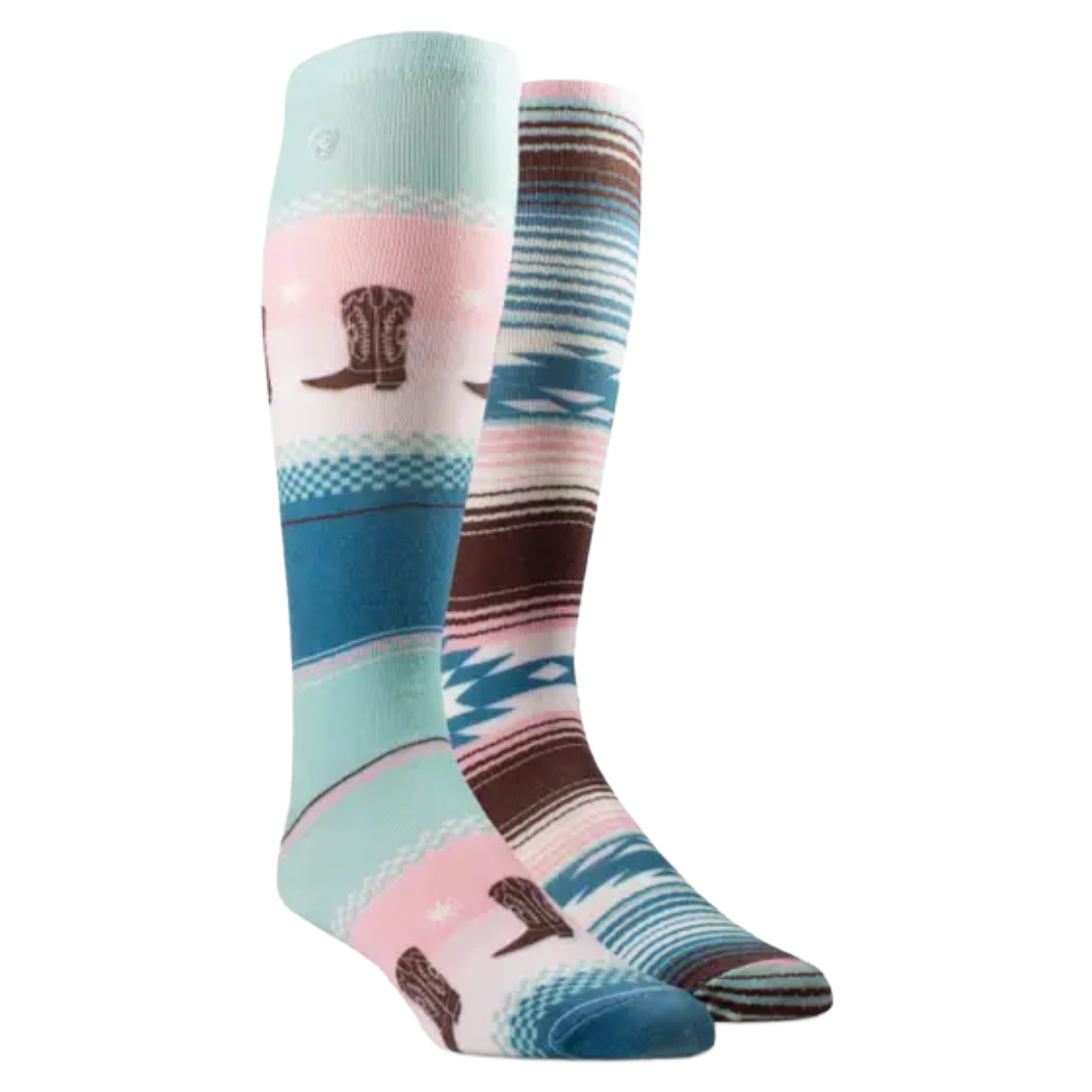 Ariat Ladies Western Serape Stride 2-Pair Kneehigh Socks AR4582-999