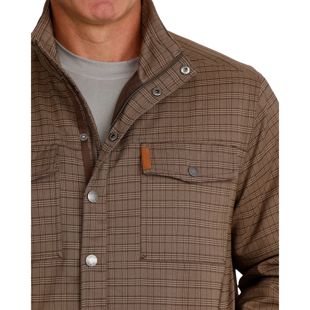 Cinch Men's Brown Plaid Concealed Carry Shirt Jacket MWJ1939001