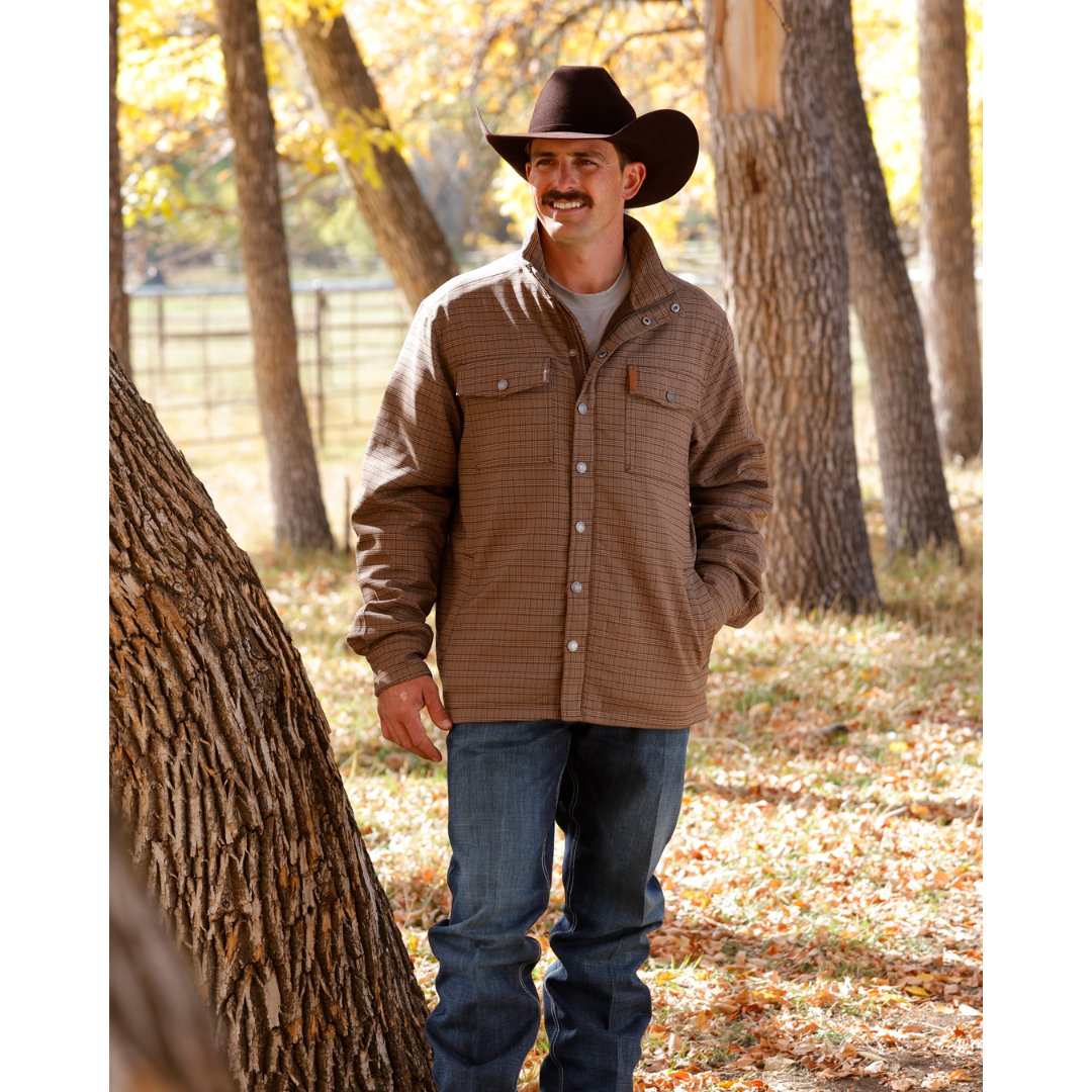 Cinch Men's Brown Plaid Concealed Carry Shirt Jacket MWJ1939001