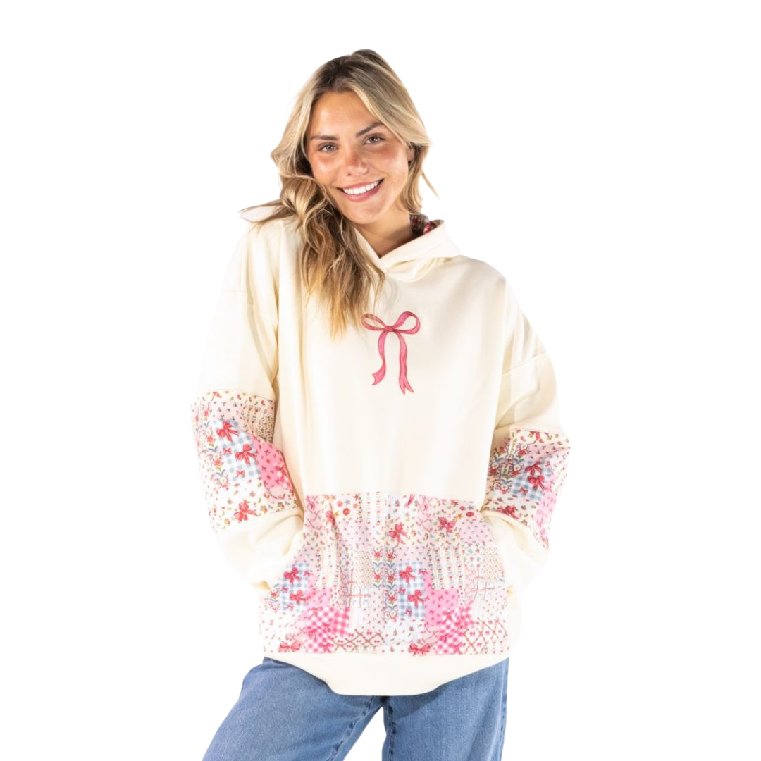 Simply Southern Ladies Embroidered Bow Hoodie 0226-HD-EMB-BOW