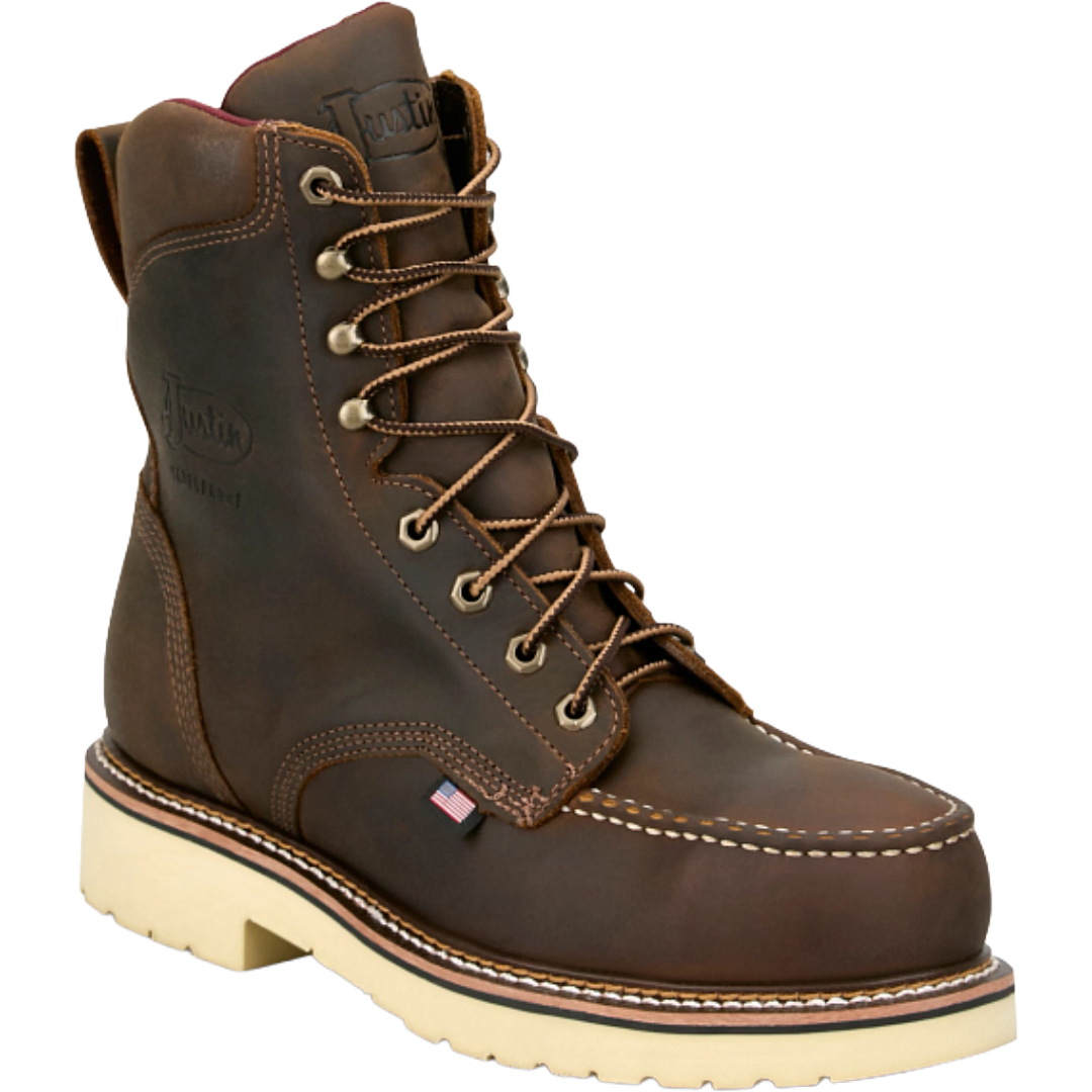 Justin Men's Dayton Dark Brown Leather Work Boot HL281