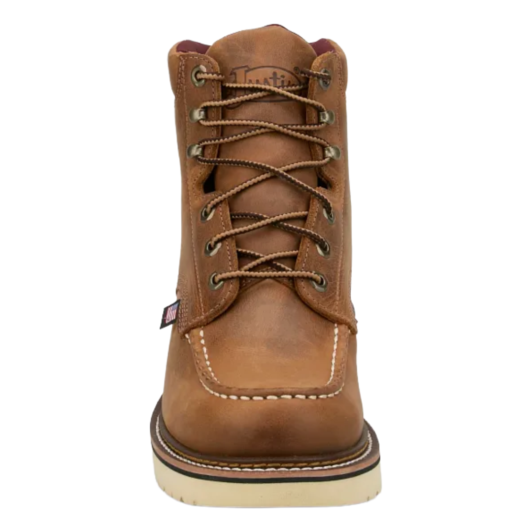 Justin Men's Homeland Akron Tan Brown Leather Work Boot HL262