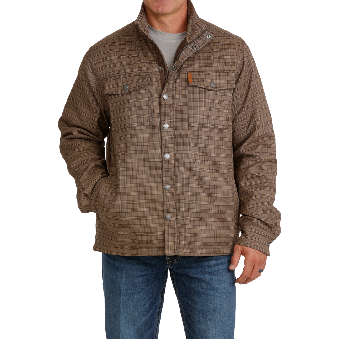Cinch Men's Brown Plaid Concealed Carry Shirt Jacket MWJ1939001