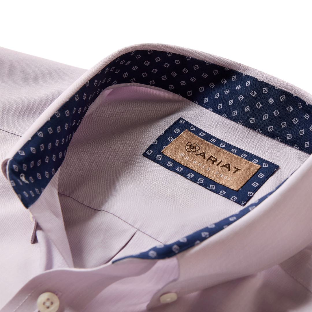 Ariat Men's Wrinkle Free Solid Purple Ash Pinpoint Oxford Classic Fit Shirt 10079286