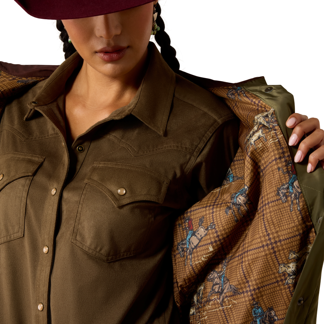 Ariat Ladies Ivy Green Chicorey Coffee Dilon Parka Jacket 10079322