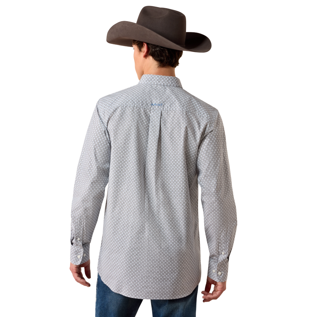 Ariat Men's Nola White Multi Geo Print Fitted Shirt 10079416