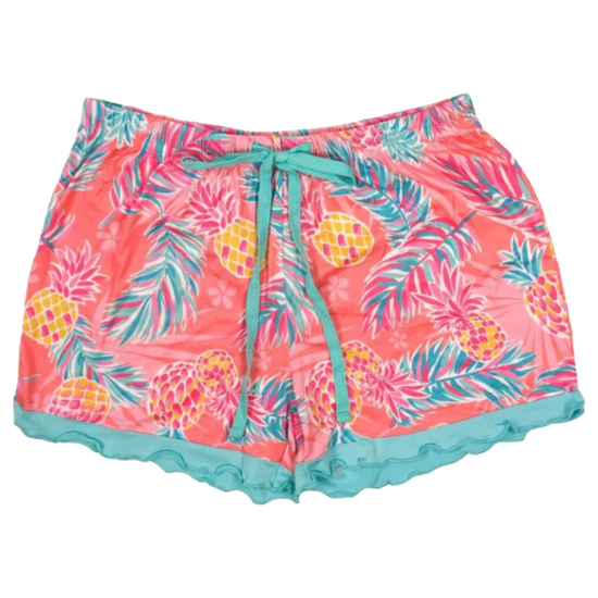 Simply Southern Ladies Pineapple Lounge Shorts 0124-LNGESHORT-PINE