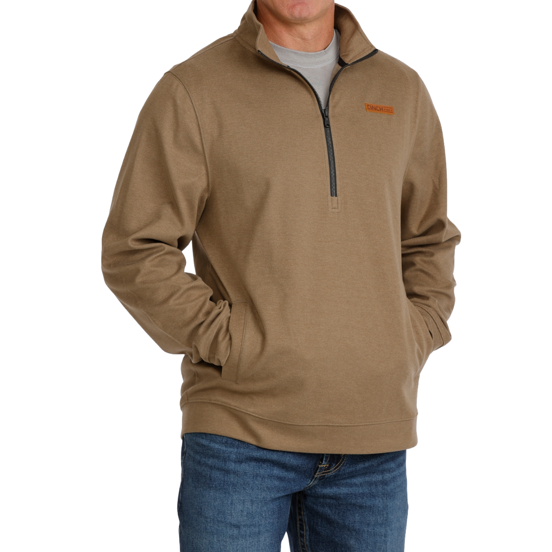 Cinch Men's Brown 1/2 Zip Knit Pullover MWK1913005