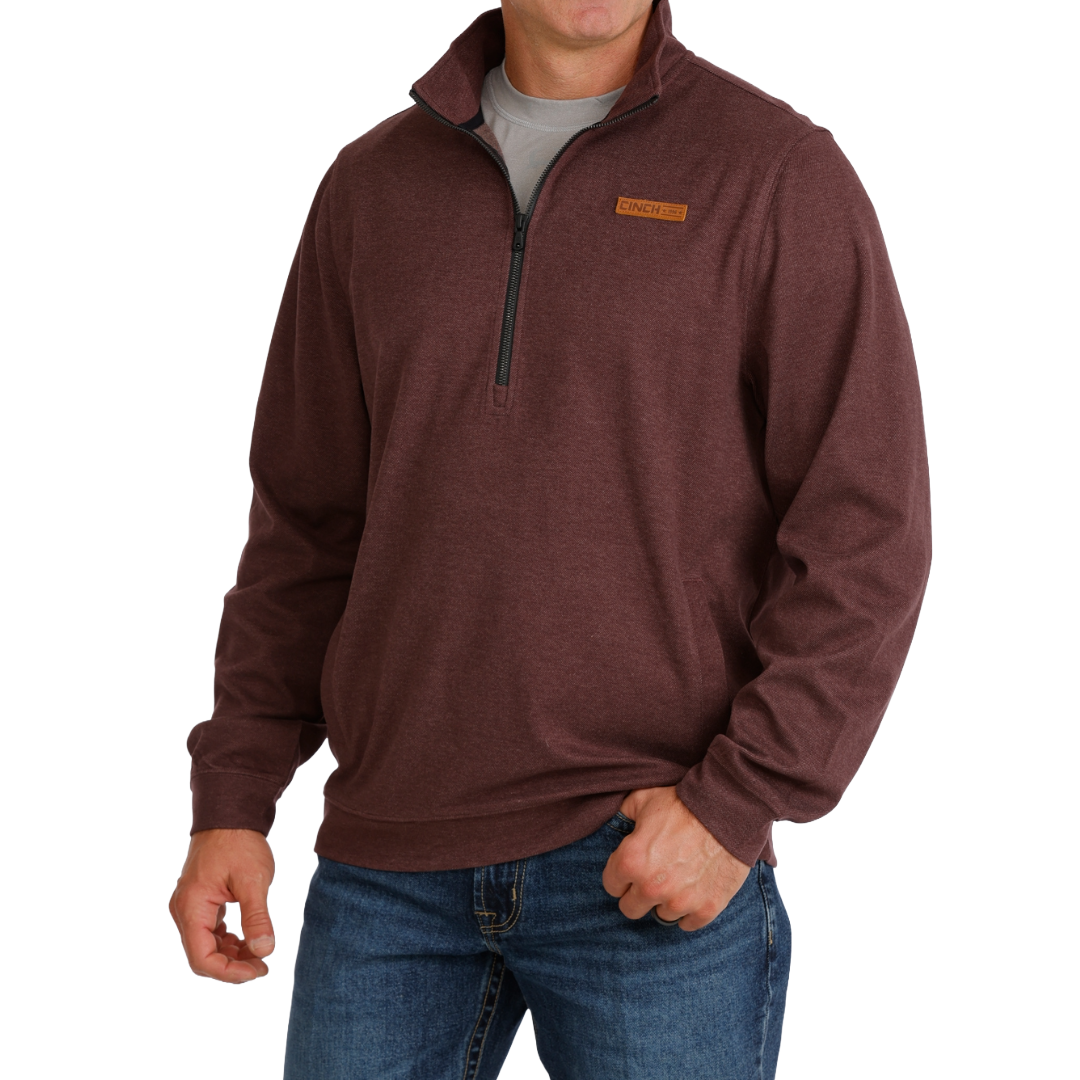 Cinch Men's Purple 1/2 Zip Knit Pullover MWK1913006