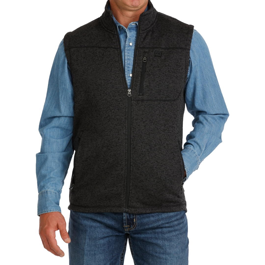 Cinch Men's Charcoal Zip Up Sweater Vest MWV1225007