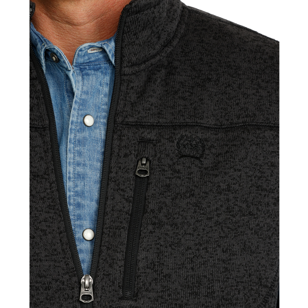 Cinch Men's Charcoal Zip Up Sweater Vest MWV1225007