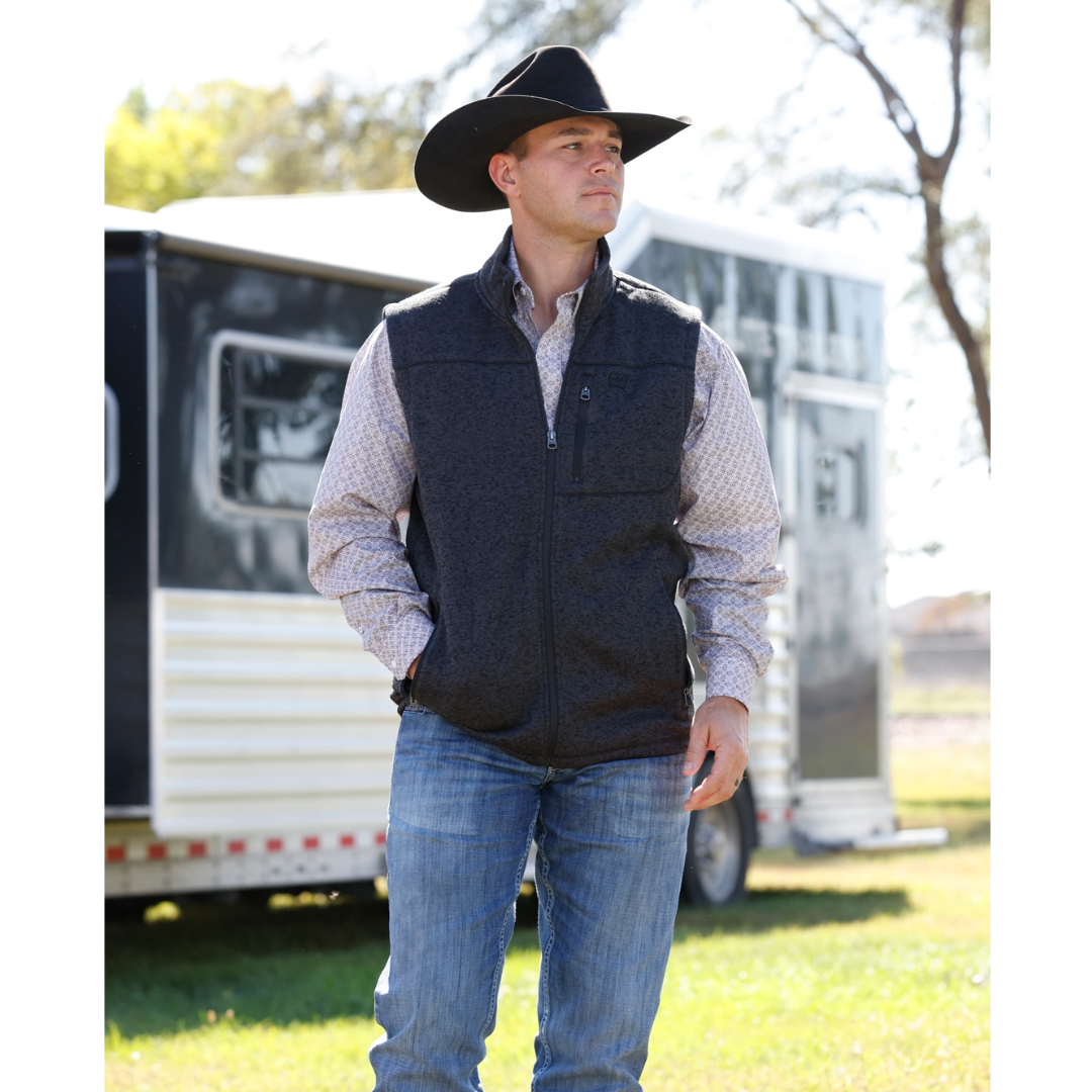 Cinch Men's Charcoal Zip Up Sweater Vest MWV1225007