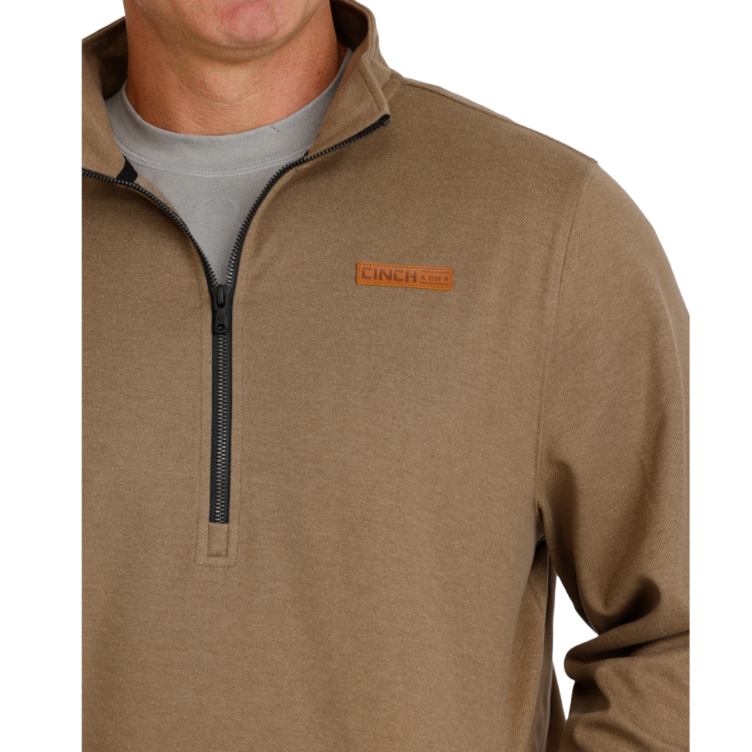 Cinch Men's Brown 1/2 Zip Knit Pullover MWK1913005