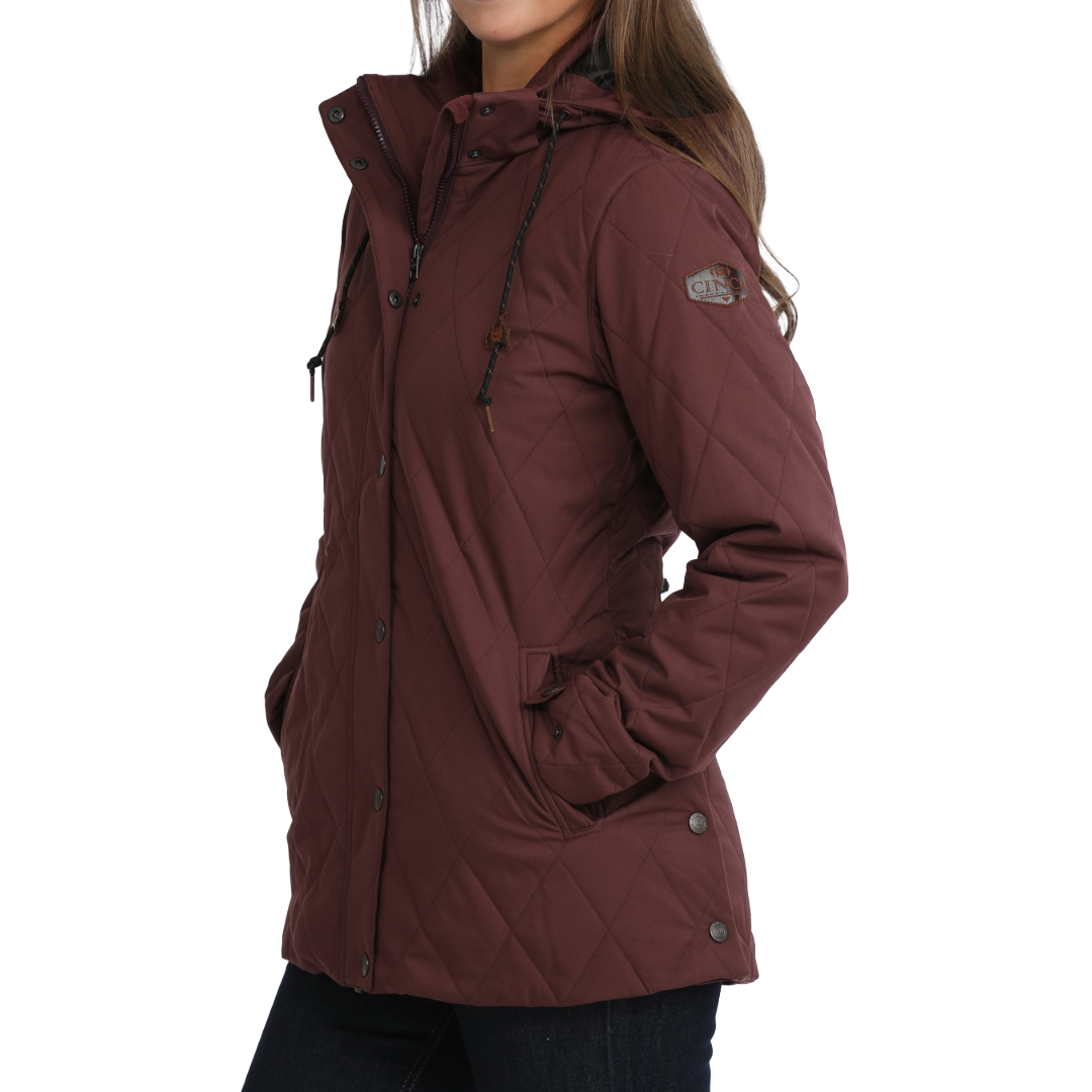 Cinch Ladies Purple Quilted Hooded Barncoat MAJ9903003