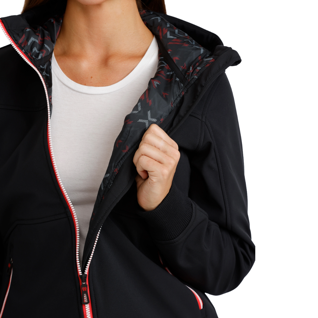 Cinch Ladies Black & Red Bonded Hoodie Jacket MAJ9928001