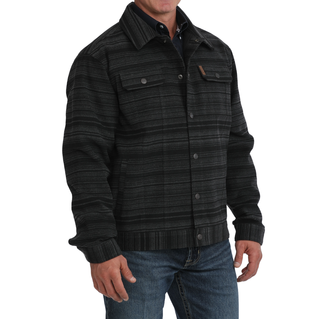 Cinch Men's Black Stripe Snap Trucker Jacket MWJ1921005