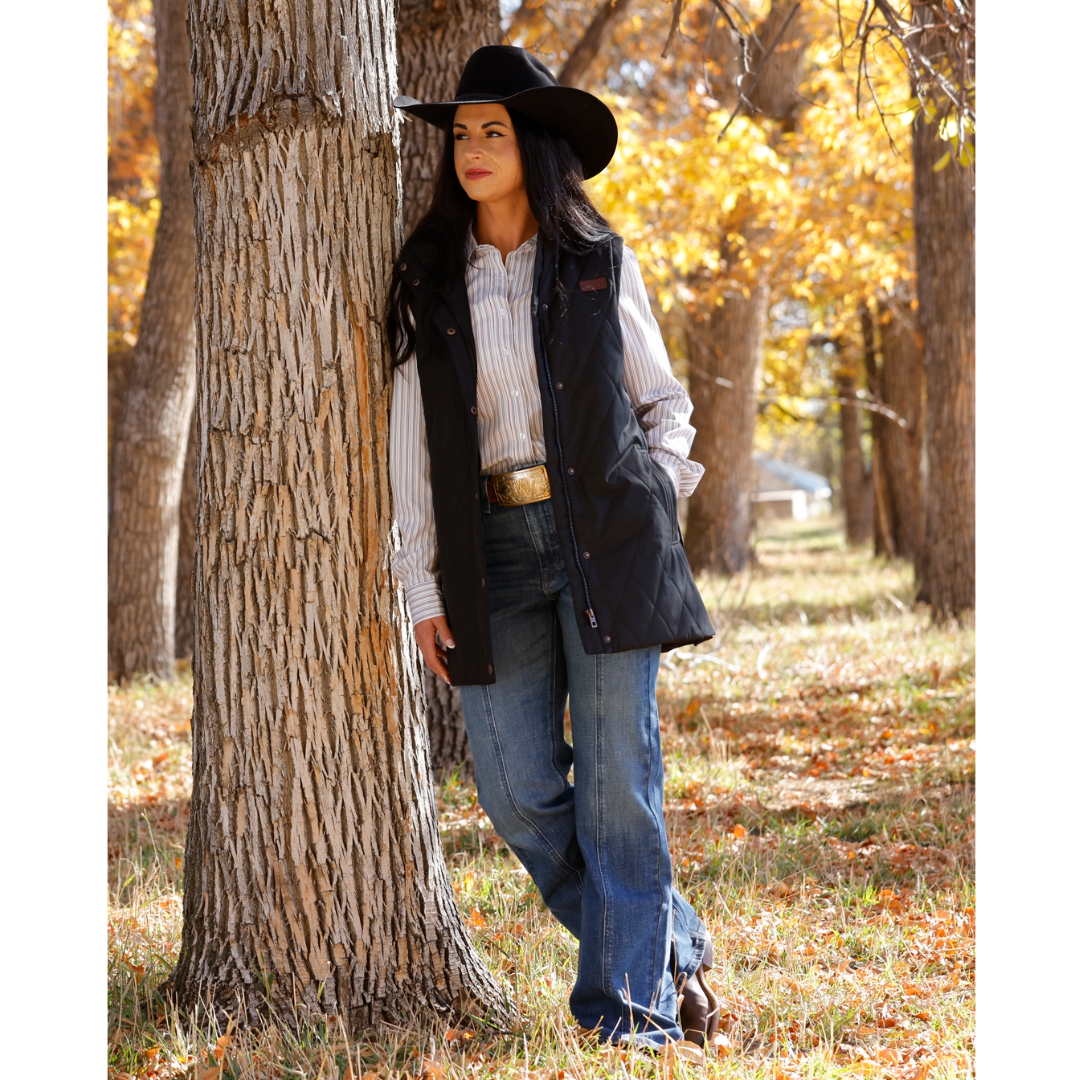 Cinch Ladies Black Quilted Barn Vest MAV9930001