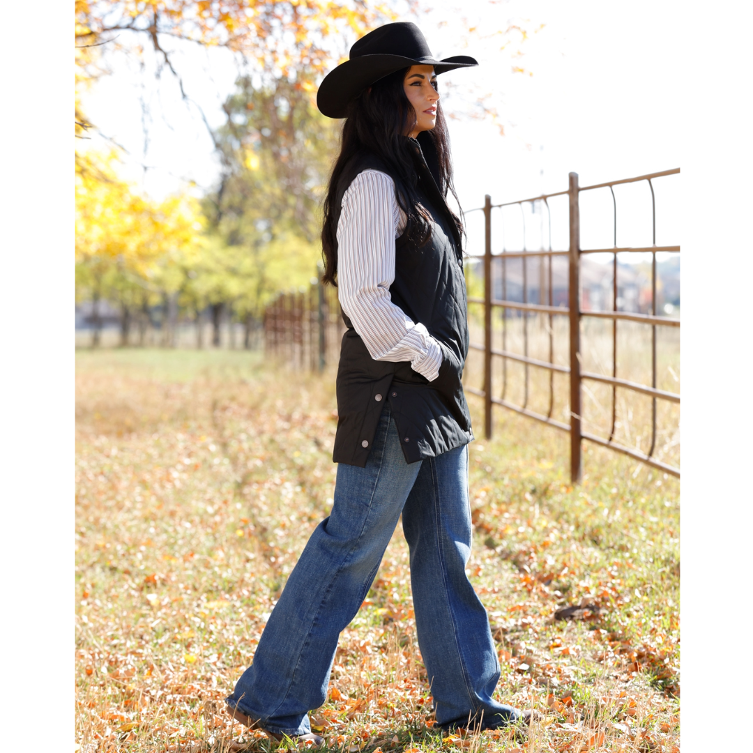 Cinch Ladies Black Quilted Barn Vest MAV9930001