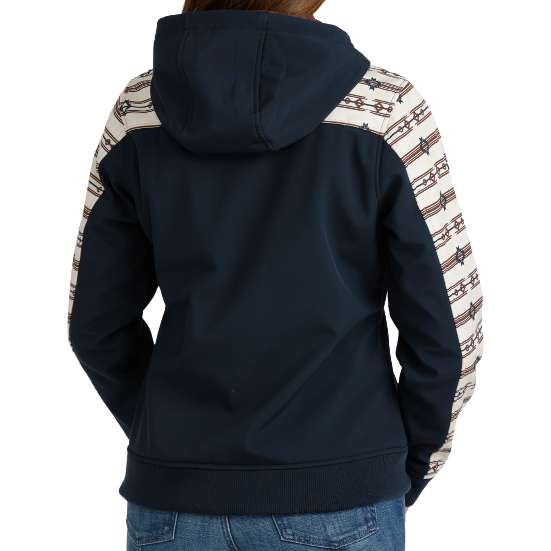 Cinch Ladies Navy Western Stripe Bonded Hoodie Zip Jacket MAJ9844005